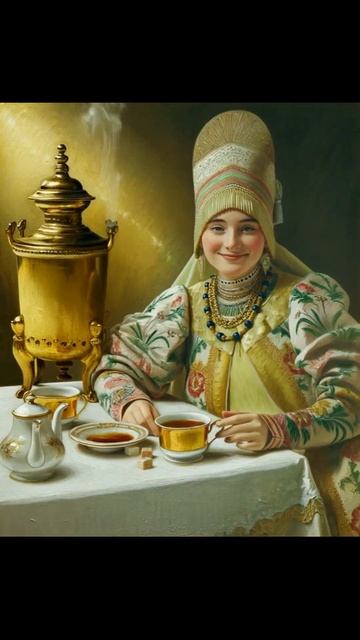 Ожившая картина Константина Маковского «За чаем» смотреть онлайн