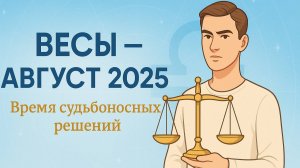 ВЕСЫ — Гороскоп на АВГУСТ 2025 🌟 Важные перемены! Любовь, деньги и судьбоносные встречи!