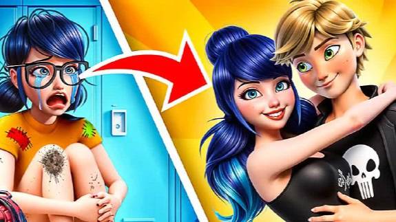 ✨ Мэринетт- Сияет, превращаясь в Крутую девочку! Как стать популярной с Леди Баг! Крутой мультик ✨ смотреть онлайн