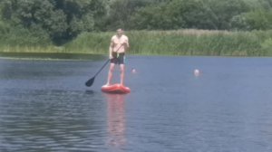 Подарили сапборд на день рождения папы. Катаемся в первый раз