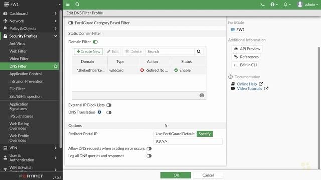 Local Static Domain Filter - Fortinet NSE 4 - FortiOS 7.x _ CBT Nuggets