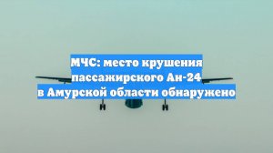 МЧС: место крушения пассажирского Ан-24 в Амурской области обнаружено