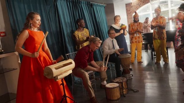 афрошоу Бабук, выступление африканских барабанщиков и танцоров на свадьбе Александр и Юлиана