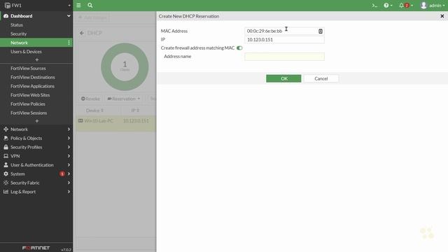 DHCP Reservations - Fortinet NSE 4 - FortiOS 7.x _ CBT Nuggets