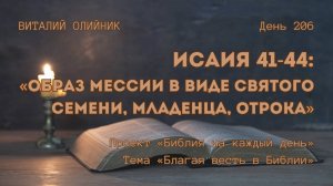 День 206. Исаия 41-44: Образ Мессии в виде святого семени, младенца, отрока | Библия на каждый день