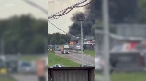 На Симферопольском шоссе в Подмосковье сгорел автобус