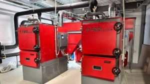 Пеллетное отопление коммерческого здания. Котлы Faci 258 кВт.