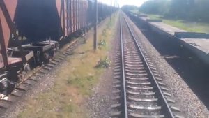 Прибытие на ст. Николаев со стороны Снигиревки Сьемка из задней кабины 2ТЭ10М