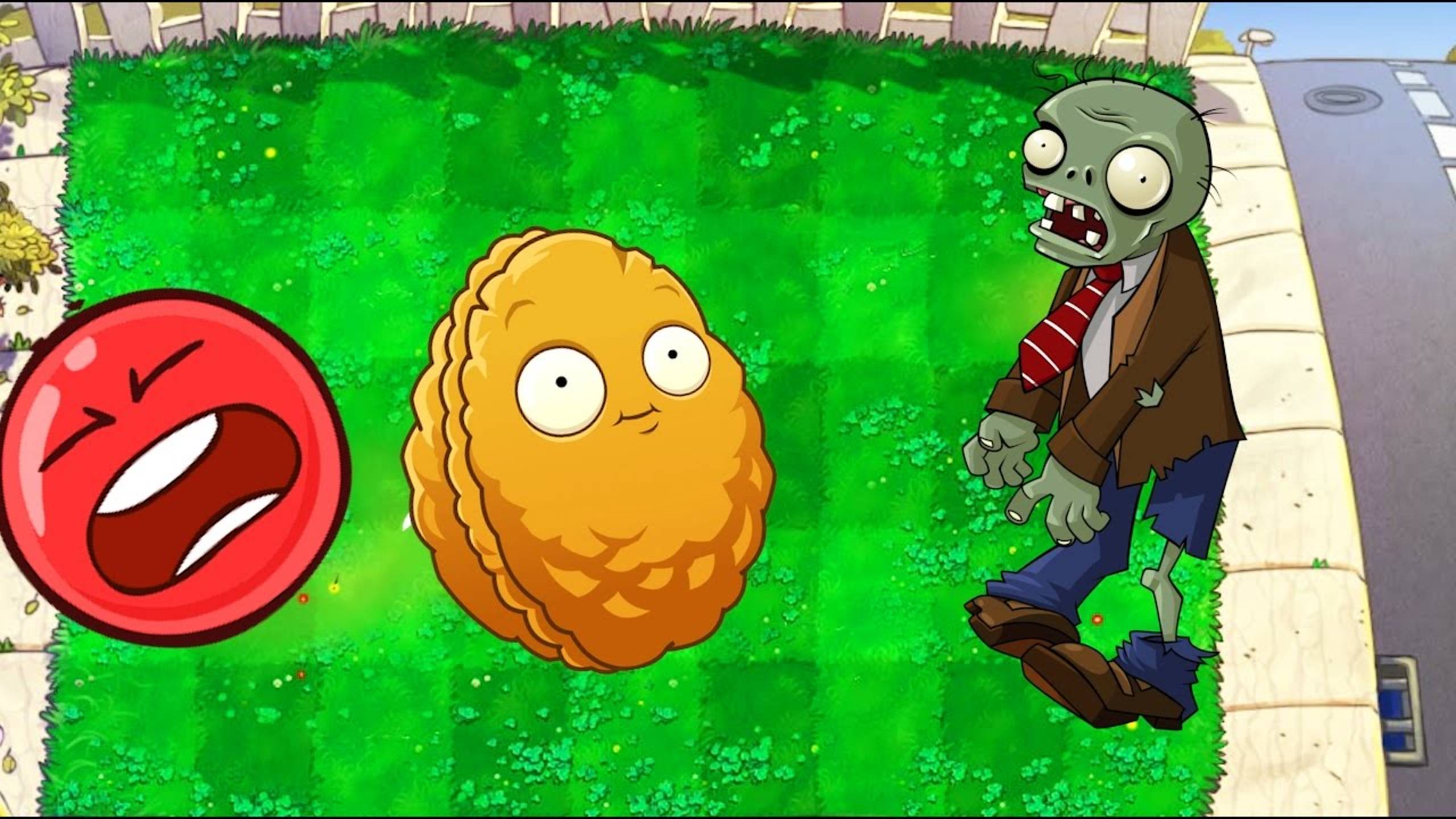 КРАСНЫЙ ШАР против ЗОМБИ из Plants vs Zombies! 🔴🧟 Мультик