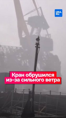 Кран обрушился из-за сильнейшего ветра в порту в Волгоградской области