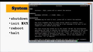 109 - System Maintenance Commands shutdown init reboot halt