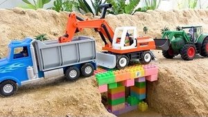 Стройте мостовые блоки, строительные грузовики и экскаваторные игрушки