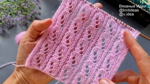 Красивый ажурный узор для шарфа, палантина спицами!