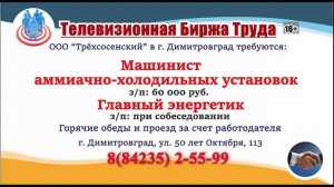 25.07.25г. в 20.16 и 22.26 на телеканале МИР Телевизионная Биржа Труда в УЛЬЯНОВСКЕ и области