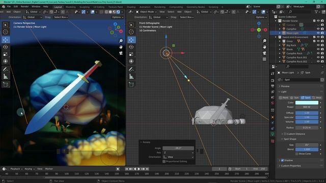 605989-10 - Lighting the Scene - Blender 3D for Beginners Model a Low-poly Fantasy Sword