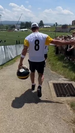Awaiting 8 at training camp  (via @steelers )