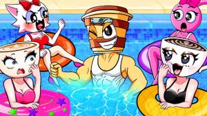 КАПУЧИНО Становится ПОПУЛЯРНЫМ на ВЕЧЕРИНКЕ У БАССЕЙНА ТОЛЬКО для ДЕВОЧЕК😍 - Спрунки