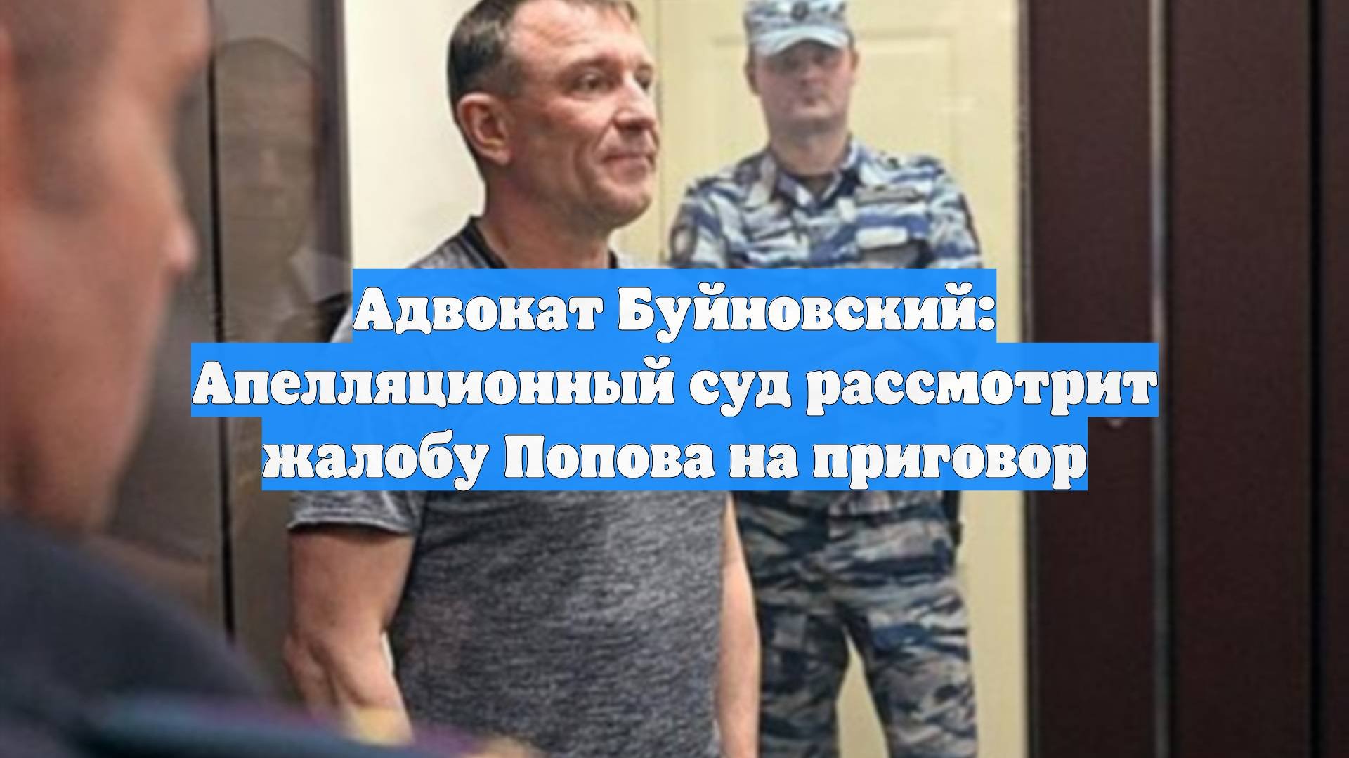 Адвокат Буйновский: Апелляционный суд рассмотрит жалобу Попова на приговор