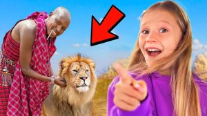 Настя и папа в Африке