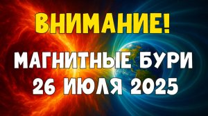 🚨 ВНИМАНИЕ! МАГНИТНЫЕ БУРИ 26 ИЮЛЯ 2025 — РЕЗКИЙ УДАР по здоровью и технике?