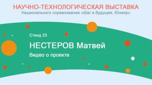 Нестеров Матвей, видео о проекте