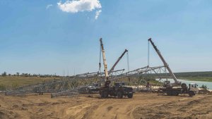 Установка трехстоечной анкерно-угловой опоры У2(С2)-Уту+12