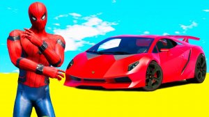 Мультики про машинки Супергерои и Человек-паук на машине. Мультики для детей, мультики для малышей