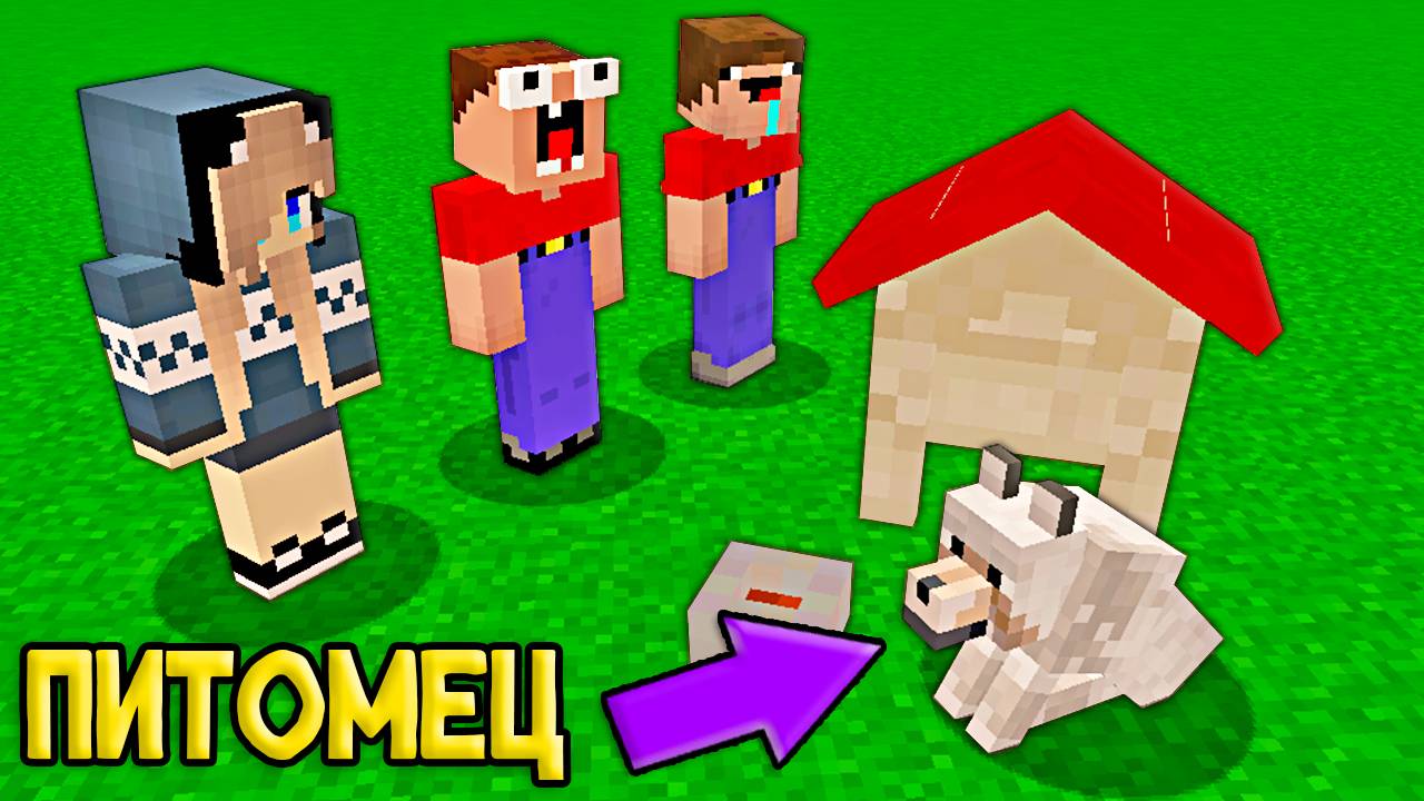 2 НУБА И ДЕВУШКА ПРО СТРОЯТ ДОМА ДЛЯ СВОИХ ПИТОМЦЕВ В МАЙНКРАФТ смотреть онлайн