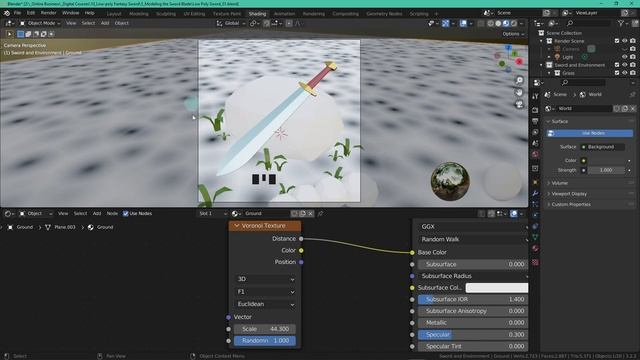 605989-09 - Texturing the Scene - Blender 3D for Beginners Model a Low-poly Fantasy Sword
