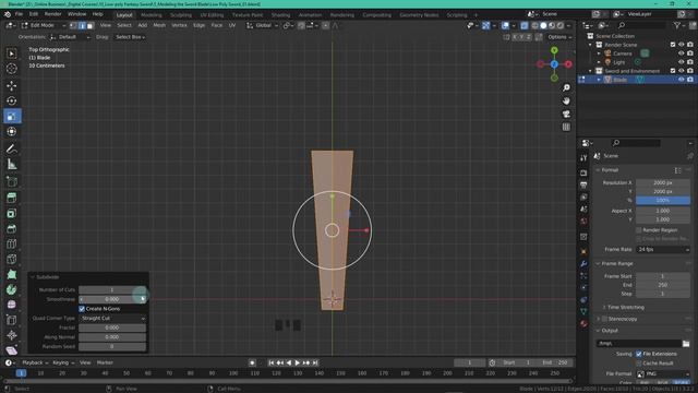605989-05 - Modeling the Sword Blade - Blender 3D for Beginners Model a Low-poly Fantasy Sword