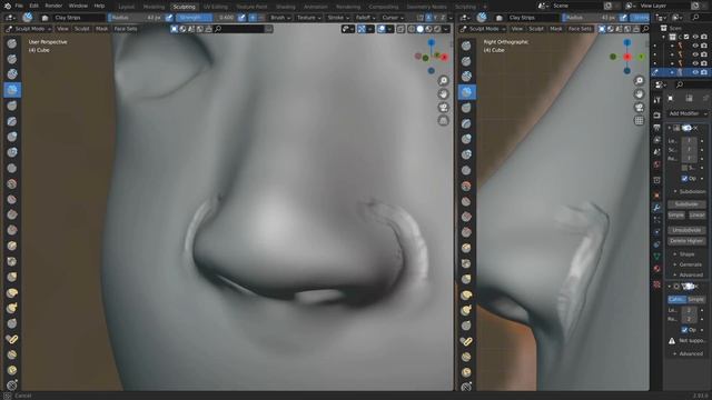 10. Sculpting Part 2 (Creating The Nose)