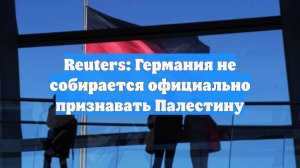 Reuters: Германия не собирается официально признавать Палестину
