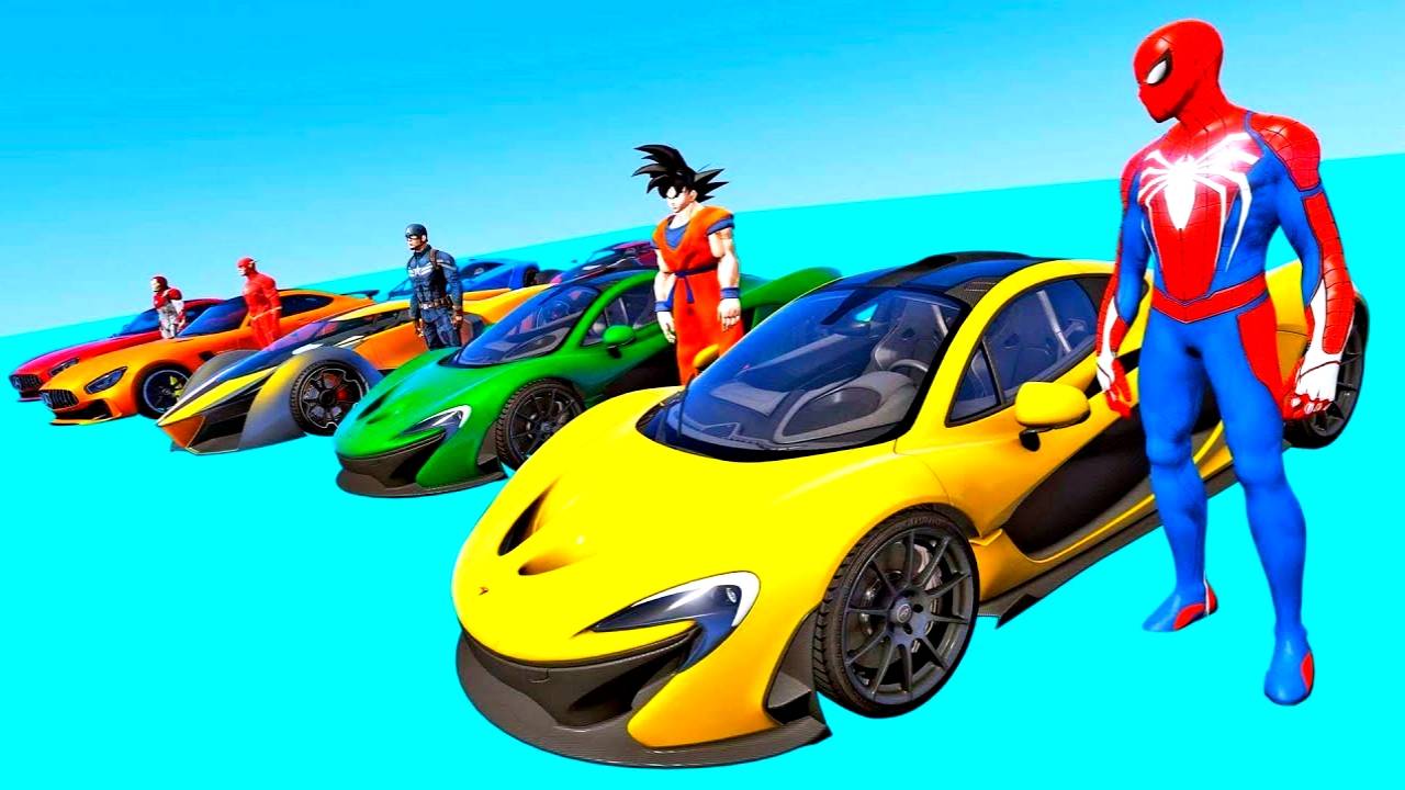 Мультики про машинки супергерои катаются на спортивных машинах. Мультики для детей и малышей