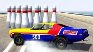 Безумие автомобильного боулинга #1 – Аварии на BeamNG