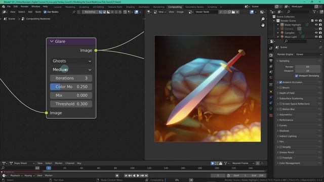 605989-11 - Creating Our Final Render - Blender 3D for Beginners Model a Low-poly Fantasy Sword