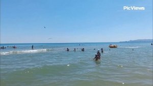 Анапа пляж Витязево сегодня 25 июля 2025. Море, погода в Анапе сейчас. Есть ли мазут на пляжах Анапы