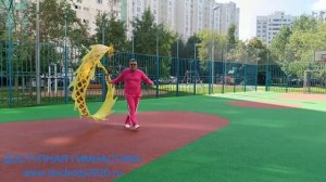 Разминка с 5-ти метровой лентой Дракона на верёвке (5)