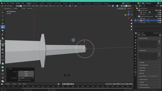 605989-06 - Modeling the Sword Hilt - Blender 3D for Beginners Model a Low-poly Fantasy Sword