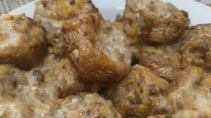 Фаршированные шампиньоны в аэрогриле. Вкусная закуска!