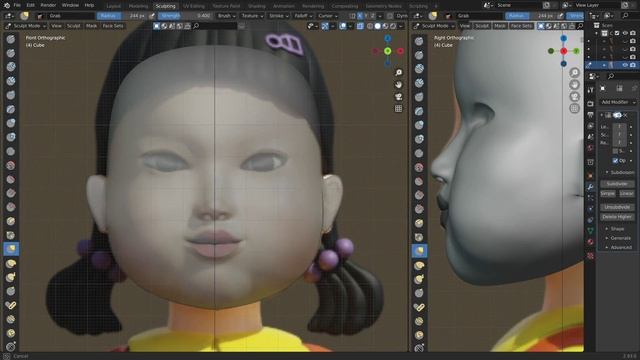 12. Sculpting Part 4 (Sculpting The Cheeks and Forhead)