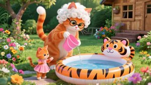 Коса в гостях у бабушки