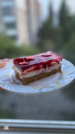 ‼️Клубничный чизкейк с творогом без выпечки‼️