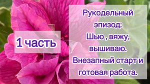 Эпизод 1 часть (15-24.07). Шью 🧵, вяжу 🧶, вышиваю 🪡. Внезапный старт и готовая работа. Покупочки
