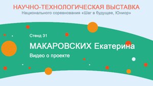 Макаровских Екатерина. Видео о проекте