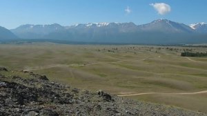 Вид со смотровой площадки в Курайской степи (Горный Алтай).