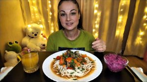 Мукбанг🍝Лагман, Салат из свеклы 🥗🤤