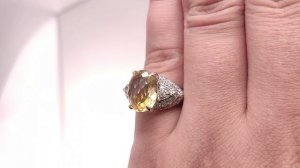 Кольцо с камнями: Цитрин 4.2 ct. и бесцветный Циркон