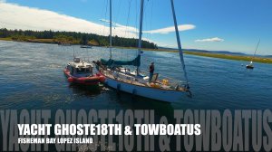 Старинная деревянная яхта Ghoste 18th была отбуксирована из залива Фишерман-Бэй на острове Лопес