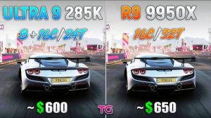 Core Ultra 9 285K vs Ryzen 9 9950X - Test in 10 Games