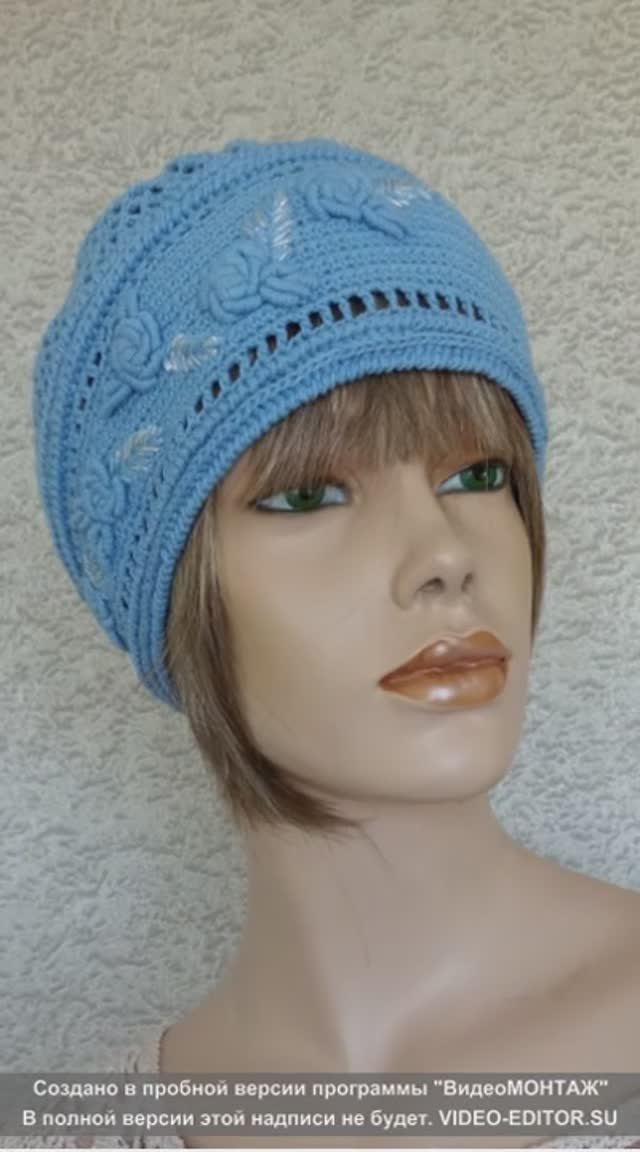 Летняя шапка крючком. #knitting #шапкакрючком #crochet #схемывязанияспицами #вязание #handmade смотреть онлайн